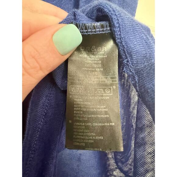 Ba&sh Boxy Short Crop Tank Top Blue Sleeveless Size 0 Designer Luxury Brand - Picture 5 of 7